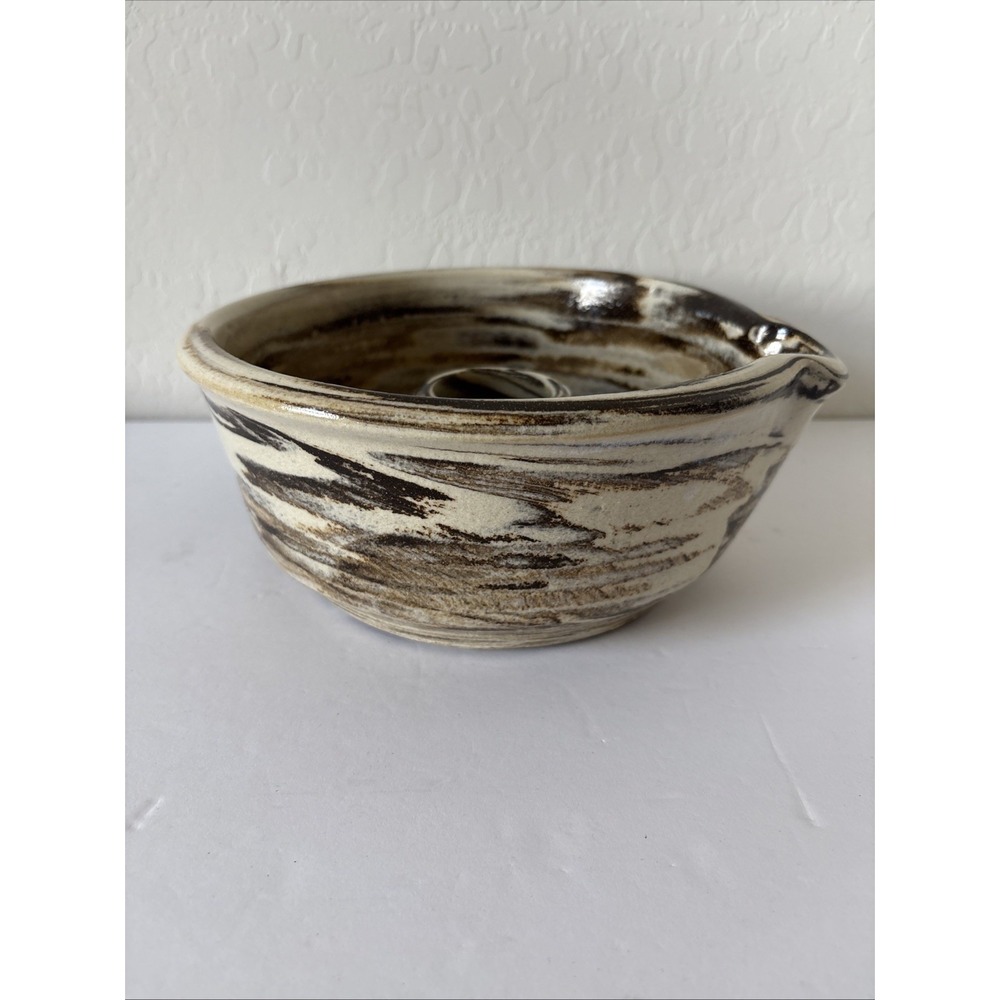 Vintage Studio Art Signed Handmade Glazed Brown Bundt Pottery